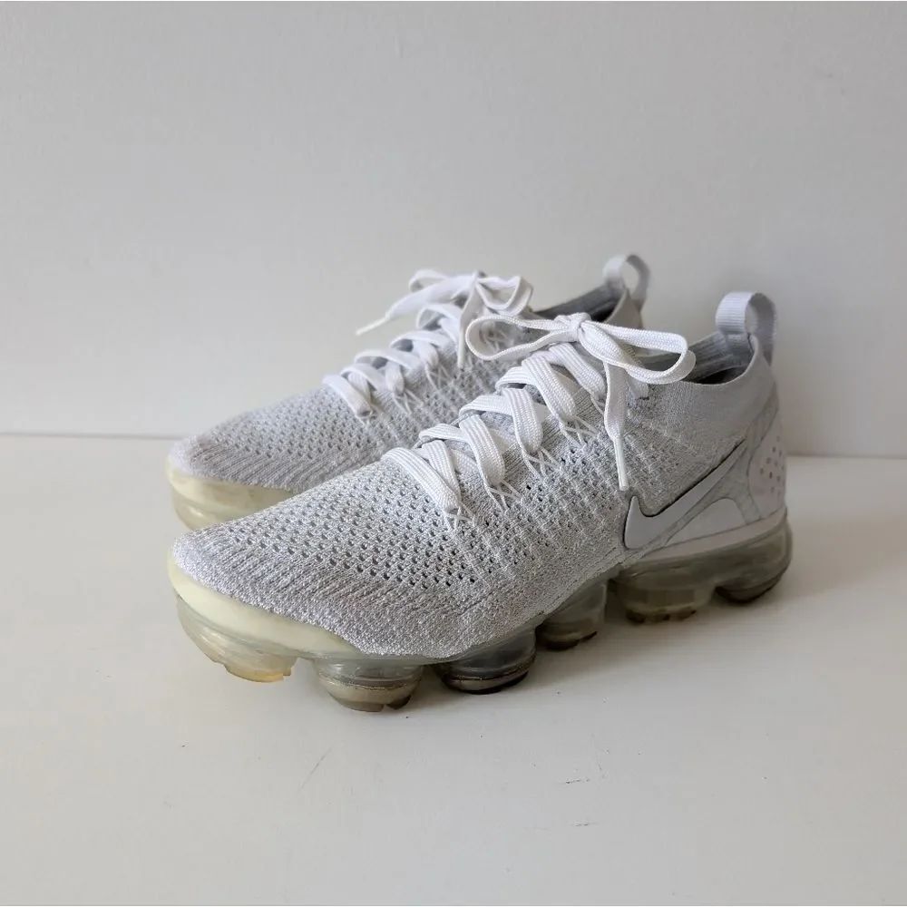 Nike Air Vapormax Flyknit 2 Triple White Vast Grey 942843-105 Women’s 7
